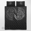 Yin Yang Raven Line Art Viking quilt set