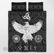 Raven And Vegvisir Symbol Viking quilt set