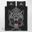 Fenrir Wolf Head Viking quilt set