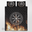 Vegvisir Symbol On Fire Viking quilt set