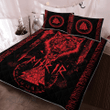 Fenrir Wolf Red Design Valknut Viking quilt set