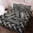 Silver Valknut symbol - Viking Quilt Bedding Set - Myvikinggear Store