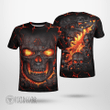Flaming Occult Skull Valknut Viking T-Shirt