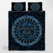 Raven Symbol And Rune Viking quilt set