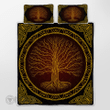 Yggdrasil tree at night Viking quilt set