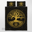 Tree Of Life Yggdrasil Golden Viking quilt set