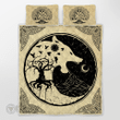 Fenrir Wolf Tree Of Life Viking quilt set 