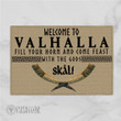 Welcome To Valhalla Fill Your Horn and Come Feast With The Gods Skal Doormat | Viking Doormat | Myvikinggear Store