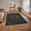  The Helm of Awe Symbol Gold Viking area rug