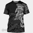 Norse Raven Line Art Viking T-shirt