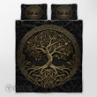 The tree of Life Yggdrasil Celtic ornament in a circle Viking quilt set