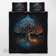 Mythical Retro Tree Of Life Norse Mythology Viking quilt set