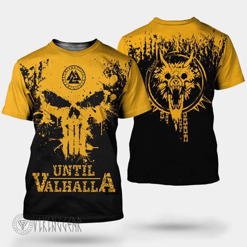 Viking Skull - Until Valhalla - Viking T-Shirt - Myvikinggear Store