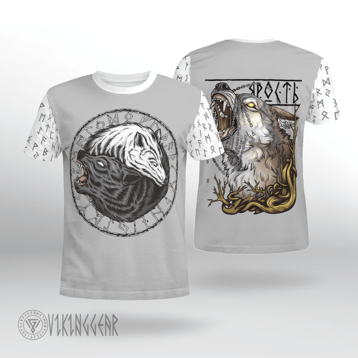 Fenrir Yin Yang Wolf Viking T-shirt