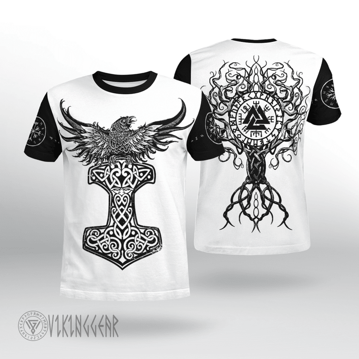 Raven And Tree Of Life Viking T-shirt