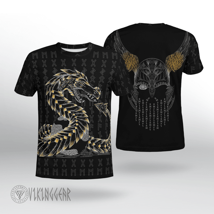 Odin And Jormungandr - Viking T-shirt - Myvikinggear Store