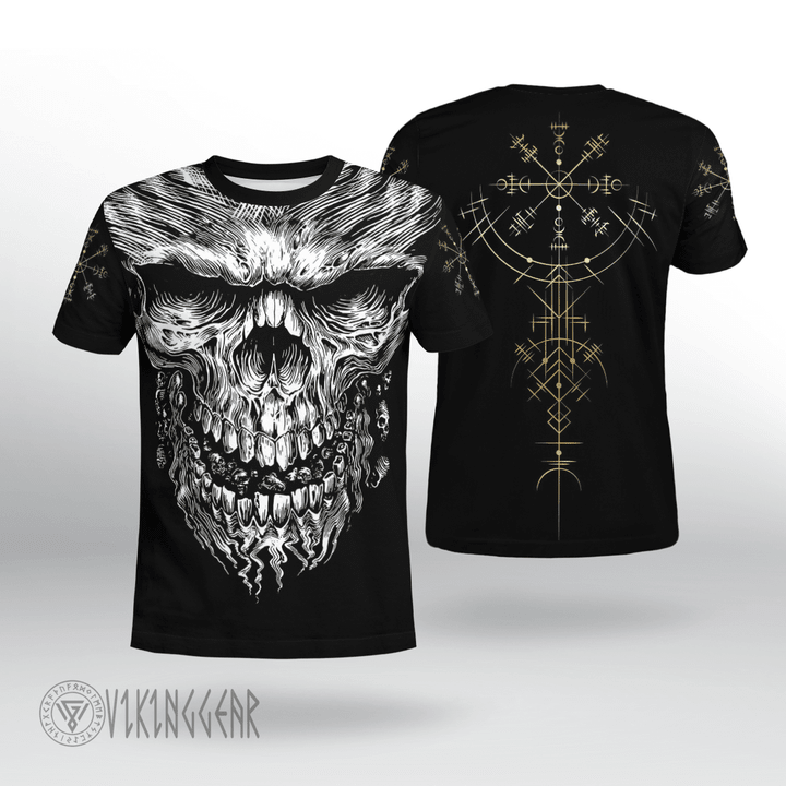 Skull Vegvisir Viking T-shirt