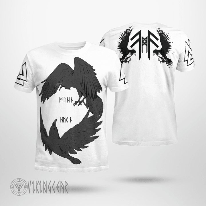 Viking Raven Of Odin - Hugin And Munin - Viking T-Shirt - Myvikinggear Store