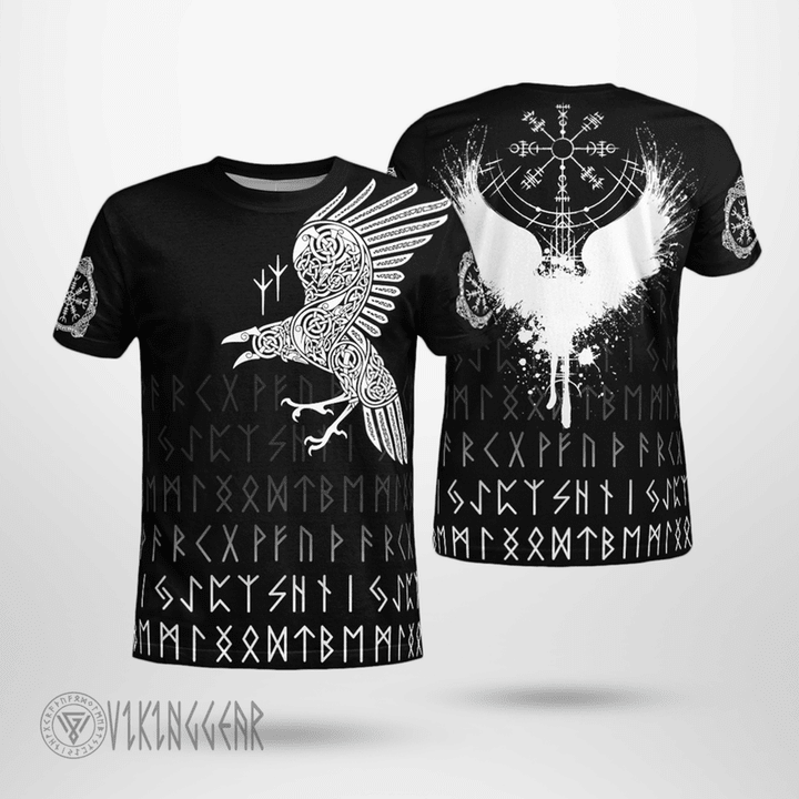 Celtic Art Raven Rune Viking T-Shirt