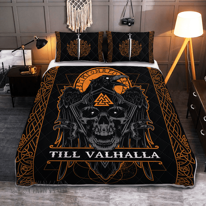 Raven Till Valhalla Viking quilt set