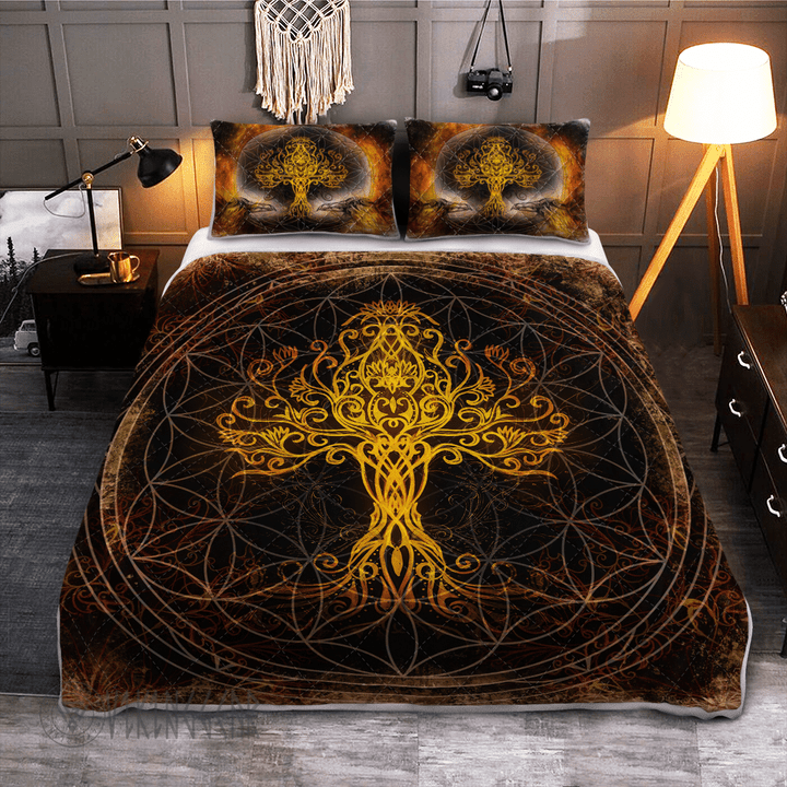 Yggdrasil - The Tree of Life in Norse Mythology - Viking Quilt Bedding Set - Myvikinggear Store