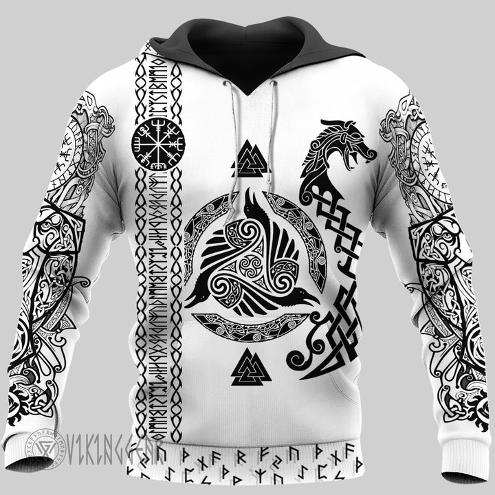 Raven And Wolf - Viking Hoodie All Over Print