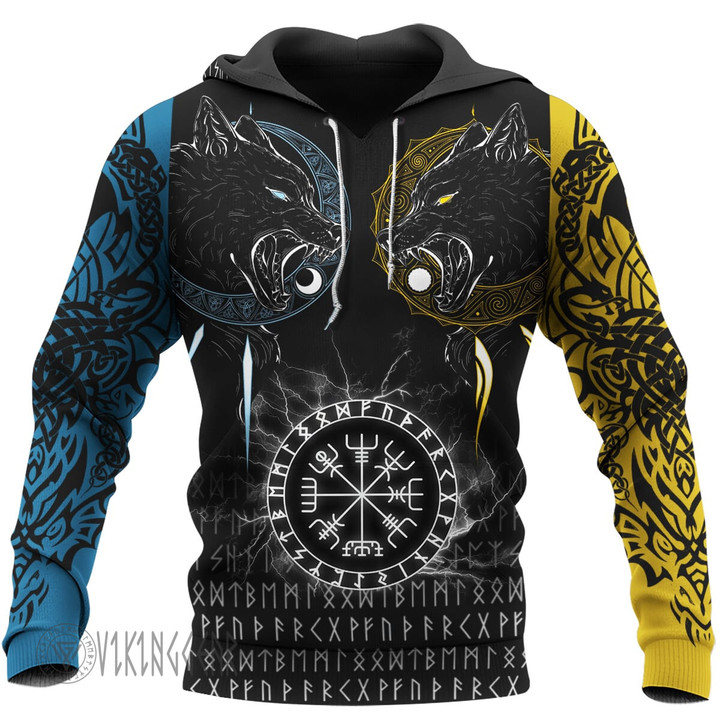 The Sons of Fenrir Skoll and Hati - Raven - Viking Hoodie All Over Print