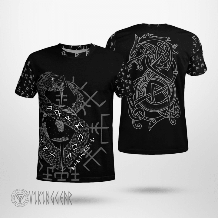 JORMUNGANDR And FENRIR Sons Of Loki Viking T-Shirt