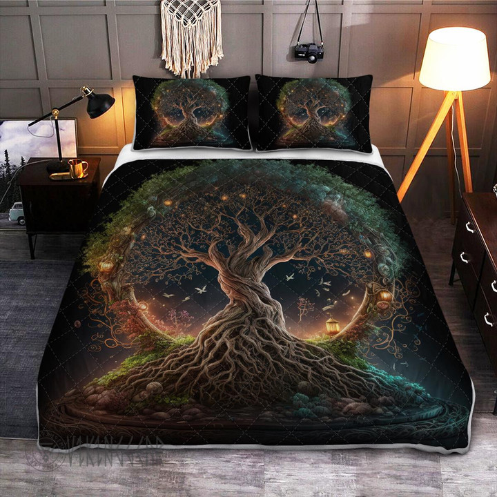Magic Tree Of Life, Sacred Viking Symbol - Viking Quilt Bedding Set - Myvikinggear Store