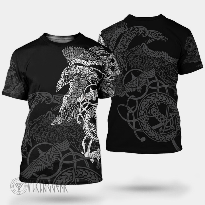 Norse Raven Line Art Viking T-shirt