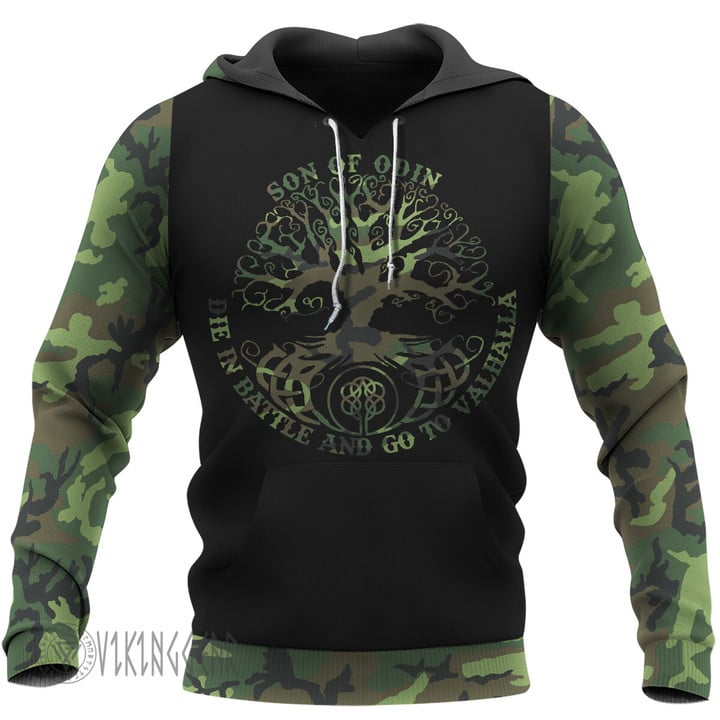 Son Of Odin Die In Battle And Go To Valhalla Viking Hoodie