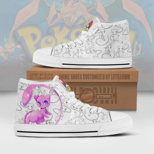 Mew High Top Canvas Shoes Custom Pokemon Anime Sneakers