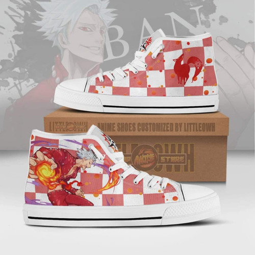 Ban High Top Canvas Shoes Custom The Seven Deadly Sins Anime Sneakers