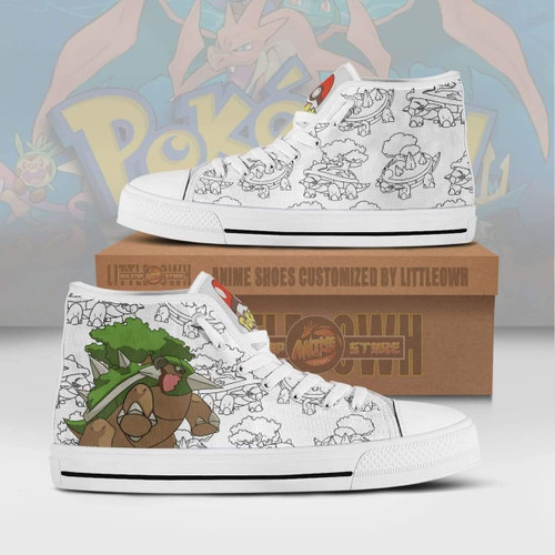Torterra High Top Canvas Shoes Custom Pokemon Anime Sneakers