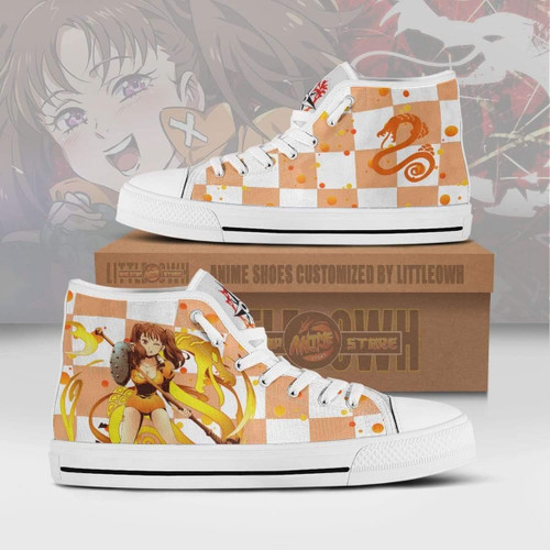 Diane High Top Canvas Shoes Custom The Seven Deadly Sins Anime Sneakers