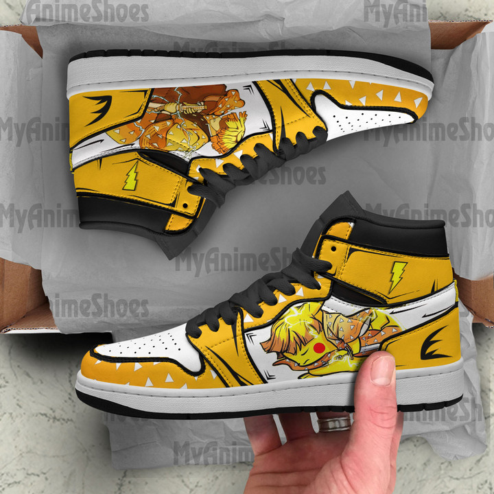 Pikachu x Zenitsu Shoes Demon Slayer - Pokemon Custom JD Sneakers
