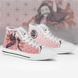 Nezuko KNY Anime Custom All Star High Top Sneakers Pattern Canvas Shoes - LittleOwh - 2