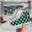 Tanjiro KNY Anime Custom All Star High Top Sneakers Pattern Canvas Shoes - LittleOwh - 3