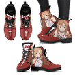Asuna Leather Boots Custom Anime Sword Art Online Hight Boots