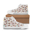 Dachshund Pattern High Top Canvas Shoes Custom Animals Sneakers