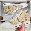 Shiba Pattern High Top Canvas Shoes Custom Animals Sneakers