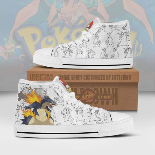 Typhlosion High Top Canvas Shoes Custom Pokemon Anime Sneakers