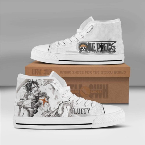 One Piece Shoes Luffy Canvas Sneakers Custom Anime High Tops