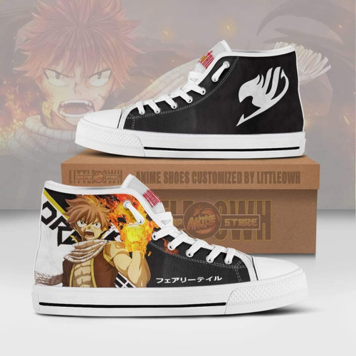 Natsu Dragneel High Top Canvas Shoes Custom Fairy Tail Anime Sneakers