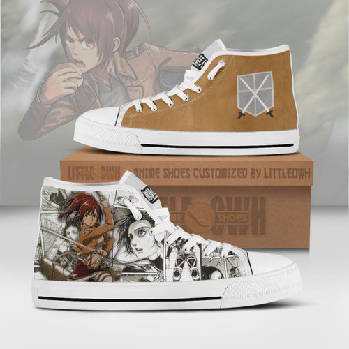 Sasha Braus High Top Canvas Shoes Custom Attack on Titan Anime Mixed Manga