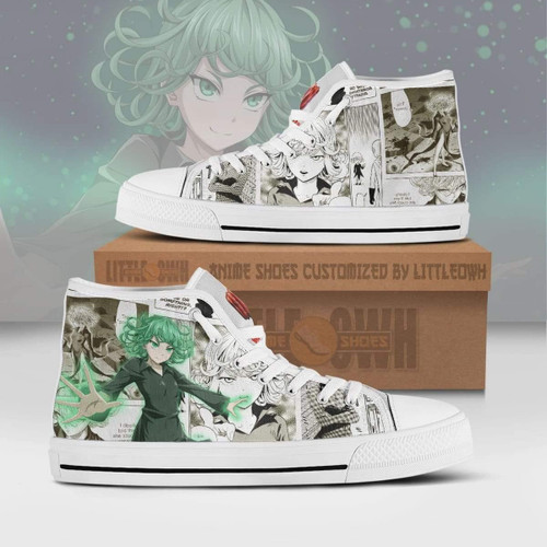 Tatsumaki High Top Canvas Shoes Custom One Punch Man Anime Mixed Manga Style