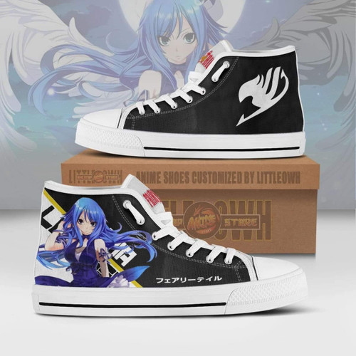 Juvia Lockser High Top Canvas Shoes Custom Fairy Tail Anime Sneakers