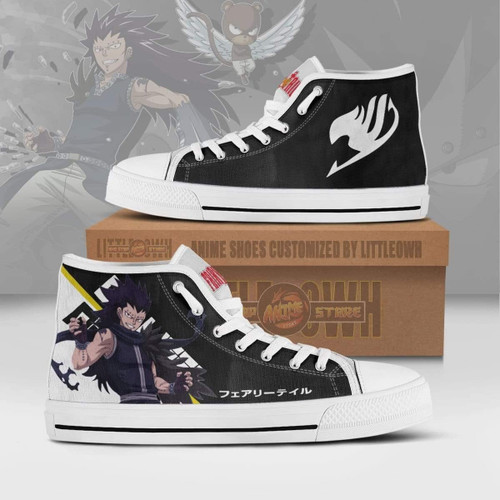 Gajeel Redfox High Top Canvas Shoes Custom Fairy Tail Anime Sneakers
