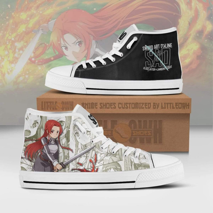 Tiese Shtolienen High Top Canvas Shoes Custom Sword Art Online Anime Mixed Manga Style - LittleOwh - 1