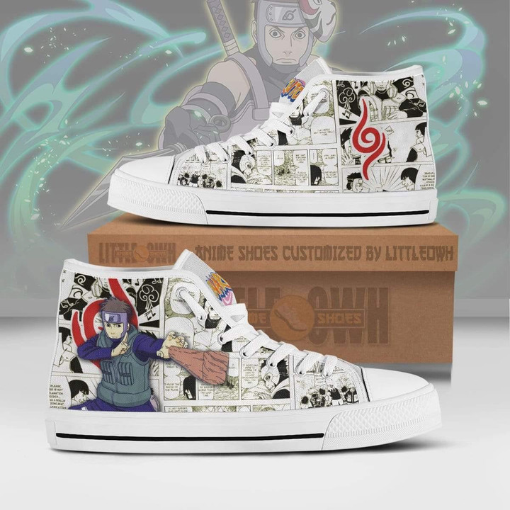 Yamato High Top Canvas Shoes Custom Naruto Anime Mixed Manga Style - LittleOwh - 1